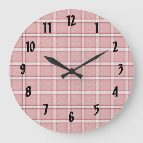 Medium Red Tile Pattern Large Clock