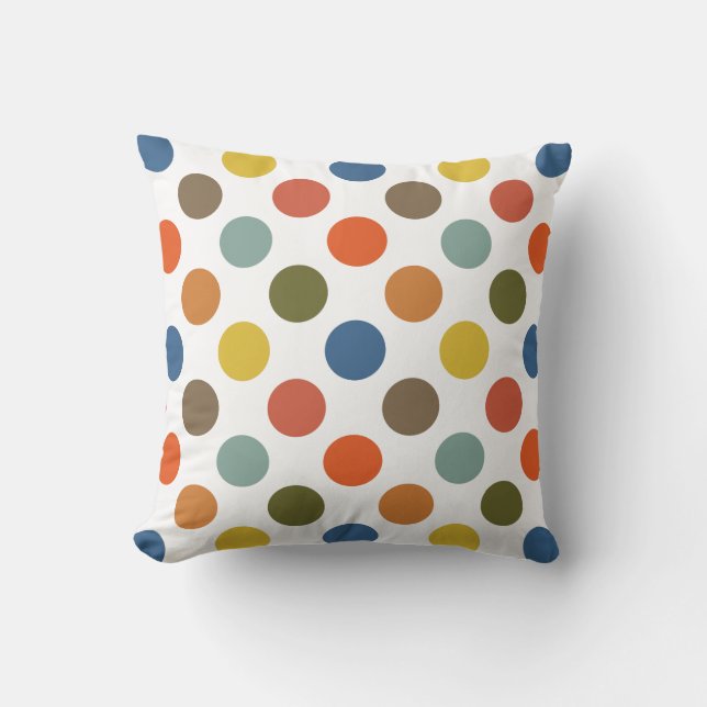 Medium Retro Dots Throw Pillow (Front)