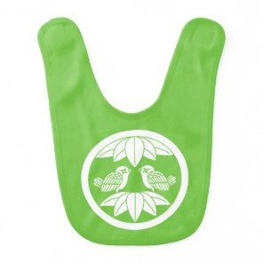 Medium ring with ten sasas facing sparrow baby bib