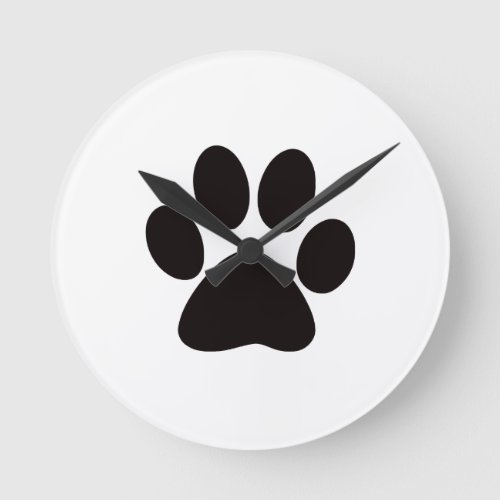 Medium round dog paw wall clock