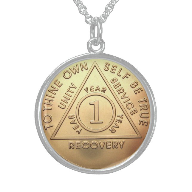 Medium Round Sterling Silver Necklace (Front)