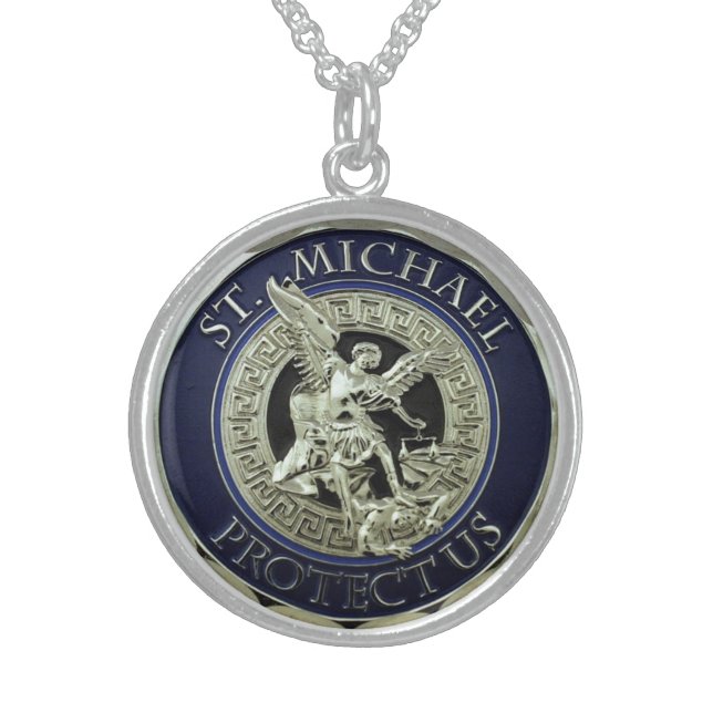 Medium Round Sterling Silver Necklace (Front)