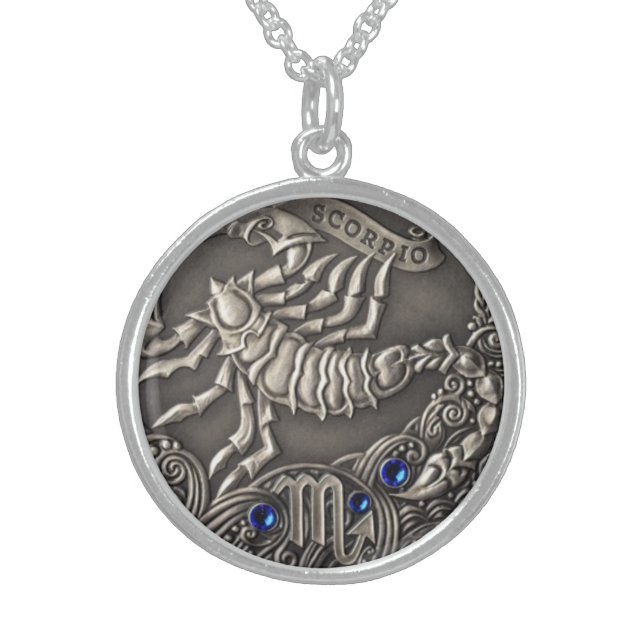 Medium Round Sterling Silver Necklace (Front)