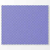 Medium Royal Blue and White Checks Wrapping Paper (Flat)