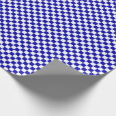 Medium Royal Blue and White Checks Wrapping Paper (Corner)