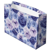 Medium Scale Blue Shades Abstract Floral Botanical