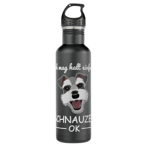 Medium_Schnauzer Schnauzer Dog Cool Saying Stainless Steel Water Bottle