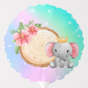 Medium size balloon with baby elephant with crown