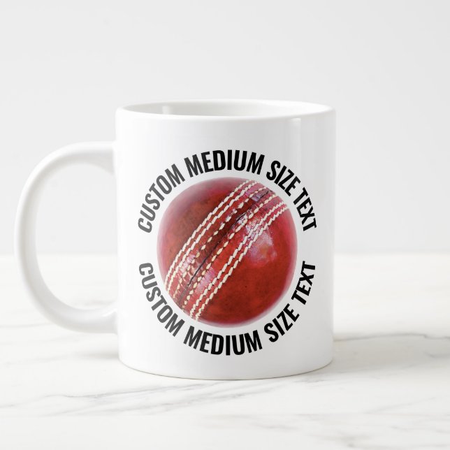 Medium Size Personalized Text Giant Cricket Mug (Left)