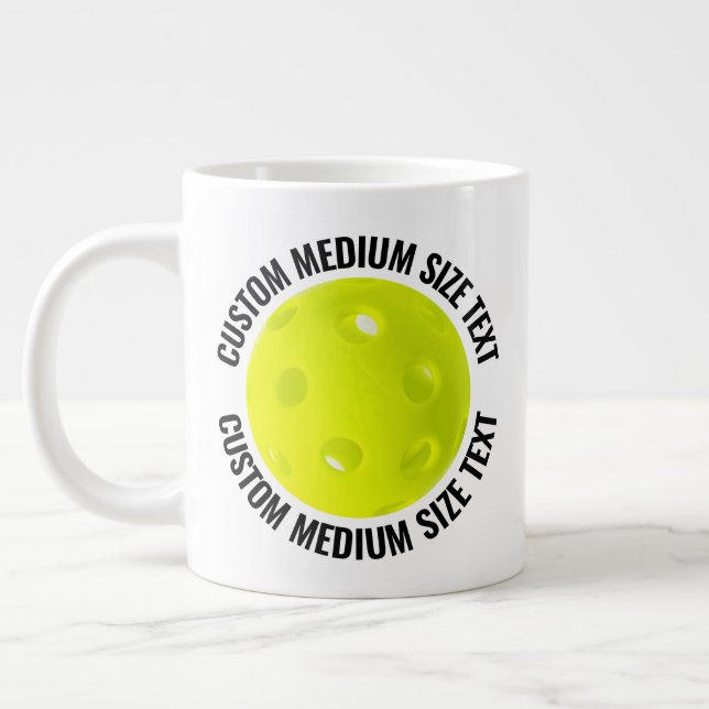 Medium Size Personalized Text Giant Pickleball Mug (Left)
