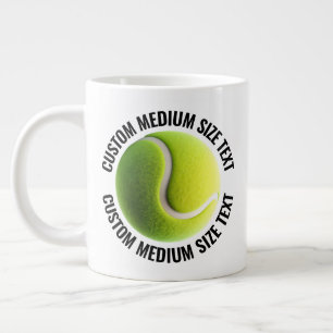 Medium Size Personalized Text Giant Tennis Mug
