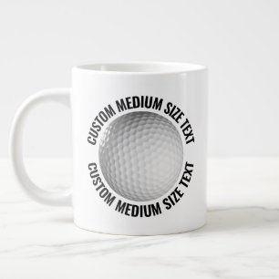 Medium Size Personalized Text Golf Ball Custom Giant Coffee Mug