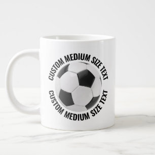 Medium Size Personalized Text Soccer Ball Custom Giant Coffee Mug