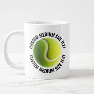 Medium Size Personalized Text Tennis Ball Custom Giant Coffee Mug