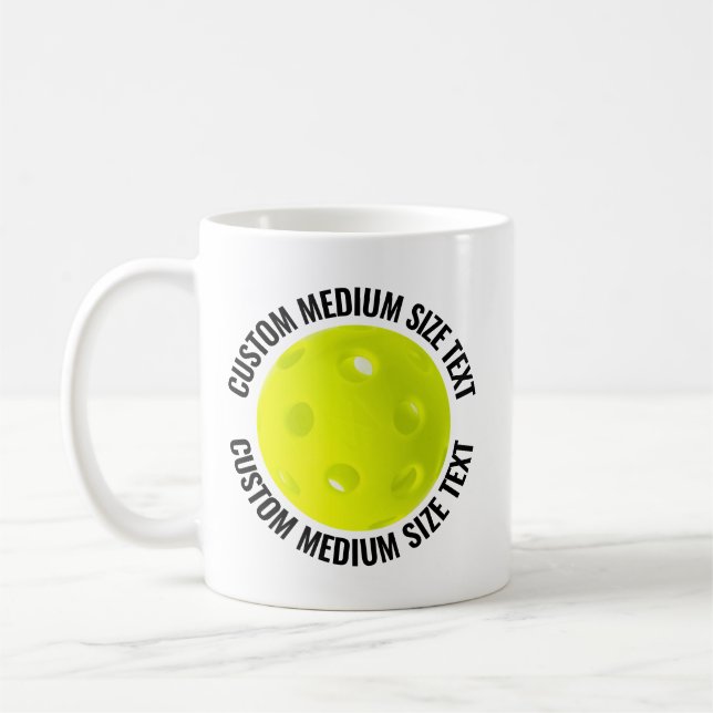 Medium Size Text 11oz Personalized Pickleball Mug (Left)