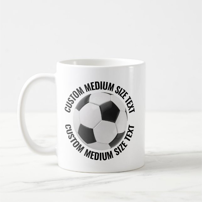 Medium Size Text 11oz Personalized Soccer Mug (Left)
