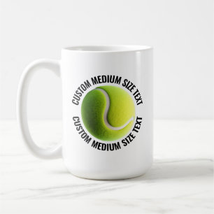 Medium Size Text 15oz Personalized Tennis Mug