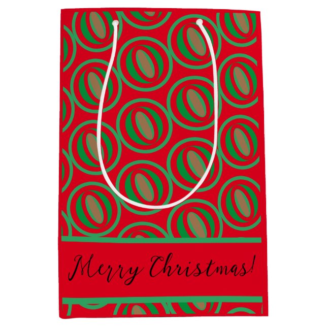 Medium Sized Red/Green Gift Bag (Front)