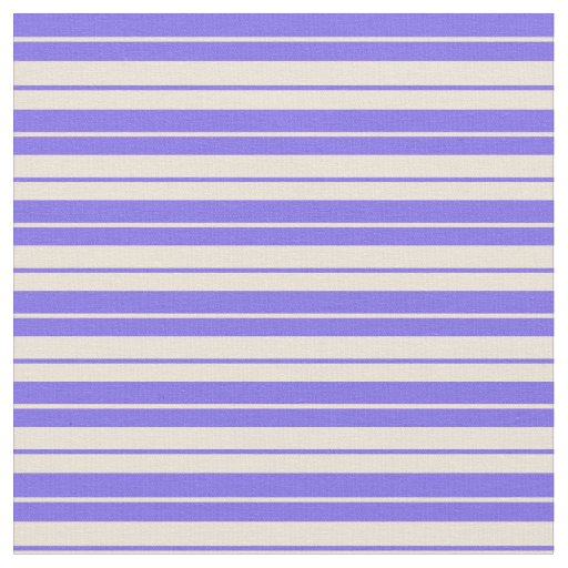 Medium Slate Blue and Bisque Stripes Fabric