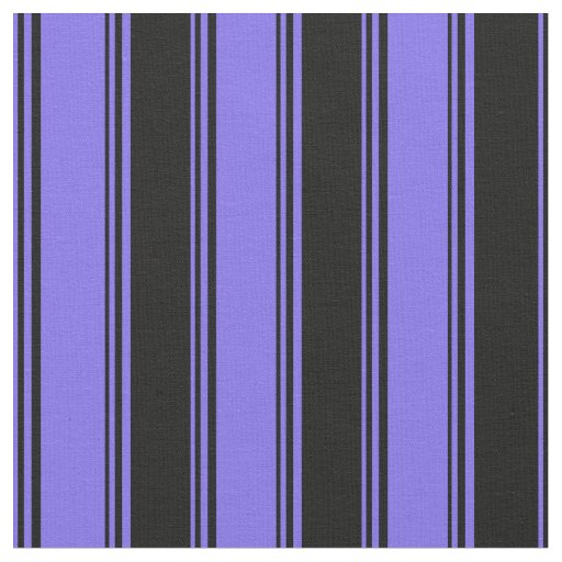 Medium Slate Blue and Black Stripes/Lines Pattern Fabric
