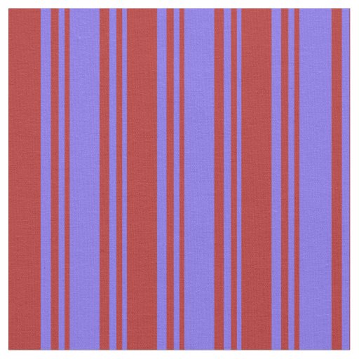 Medium Slate Blue and Red Lined Pattern Fabric