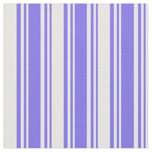 Medium Slate Blue and White Stripes Fabric