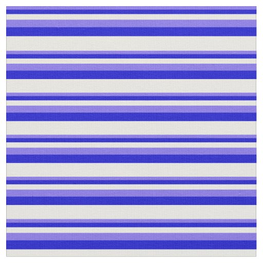 Medium Slate Blue, Blue, and Mint Cream Stripes Fabric