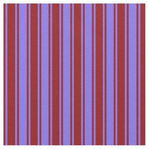 Medium Slate Blue & Dark Red Stripes Fabric