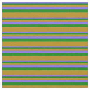Medium Slate Blue, Green, and Dark Goldenrod Fabric