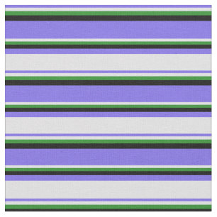 Medium Slate Blue, Lavender, Forest Green & Black Fabric