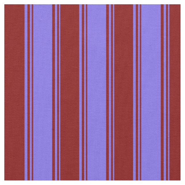 Medium Slate Blue & Maroon Stripes/Lines Pattern Fabric (Close Up)