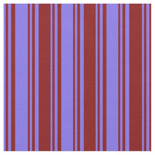 Medium Slate Blue & Maroon Stripes Pattern Fabric