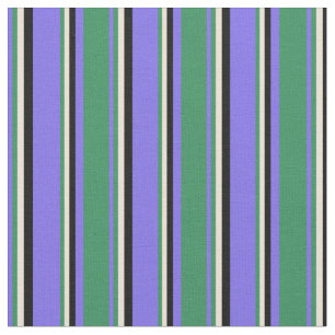 Medium Slate Blue, Sea Green, Bisque, and Black Fabric