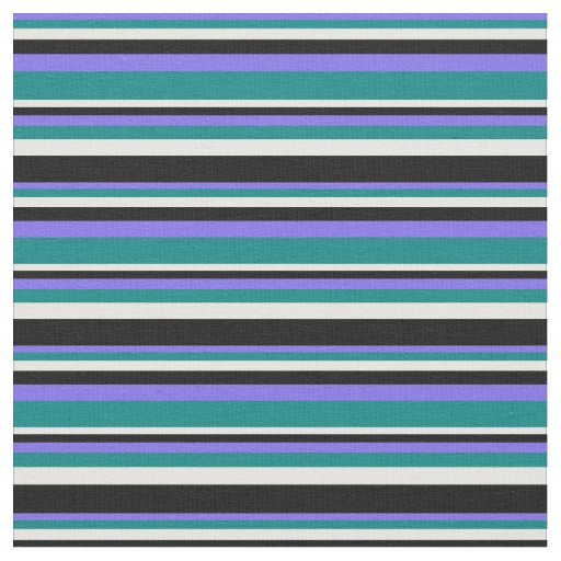 Medium Slate Blue, Teal, White, and Black Lines Fabric