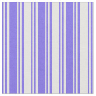 Medium Slate Blue & White Stripes Fabric