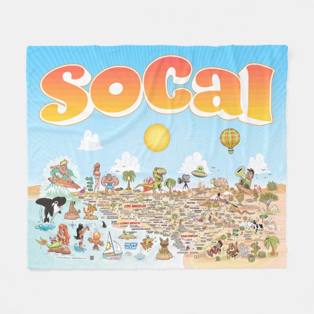 Medium SoCal Fleece Blanket (Front (Horizontal))