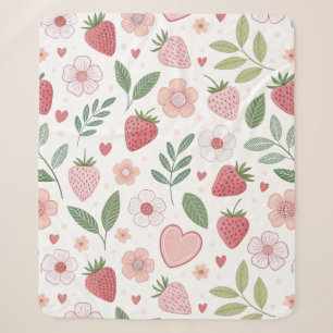 Medium Strawberry Pattern Fleece Blanket