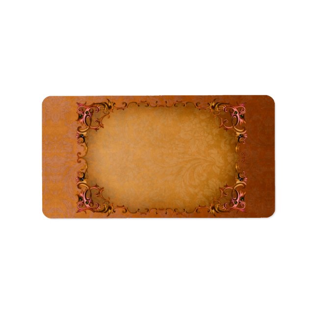 Medium Summer Brocade Horizontal Apothecary Label (Front)