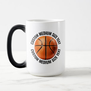 Medium Text & Basketball 15oz Custom Heat Changing Color Morph Mug
