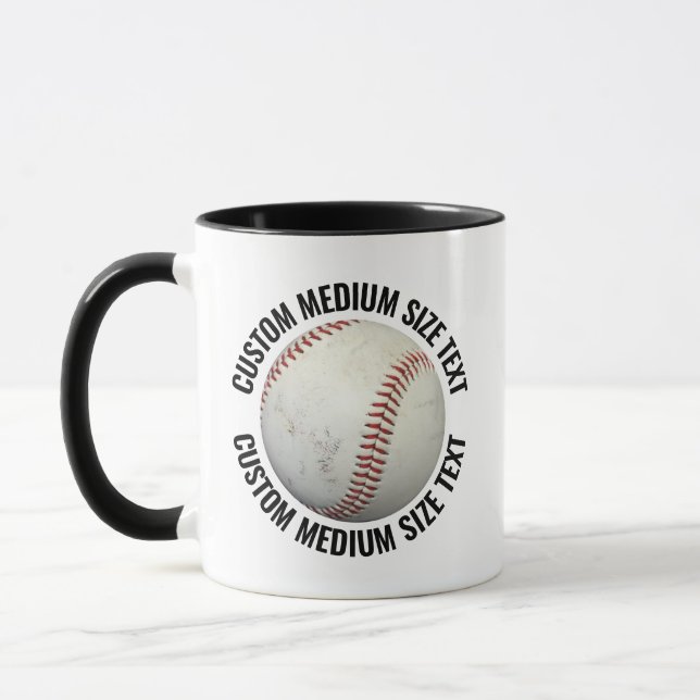 Medium Text BLACK Combo 11oz Custom Baseball Mug (Left)