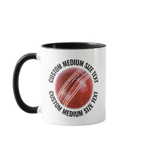 Medium Text BLACK Combo 11oz Custom Cricket Mug