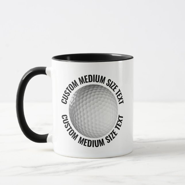 Medium Text BLACK Combo 11oz Custom Golf Mug (Left)