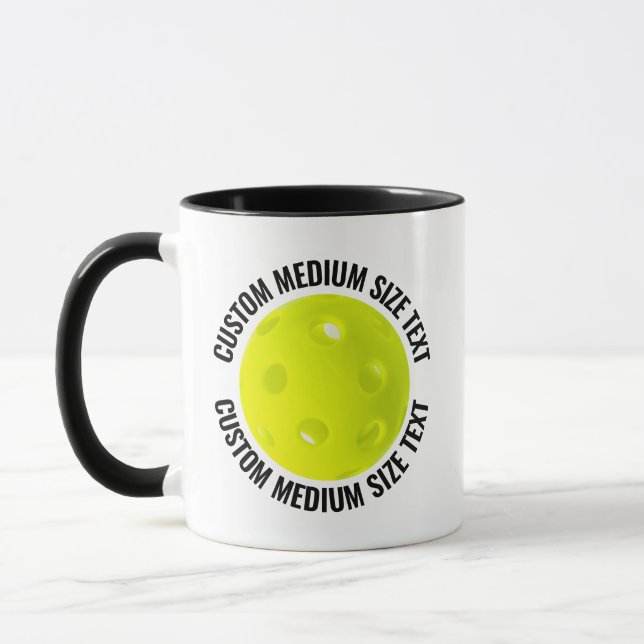Medium Text BLACK Combo 11oz Custom Pickleball Mug (Left)
