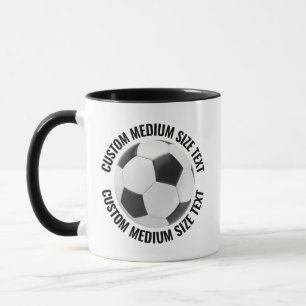 Medium Text BLACK Combo 11oz Custom Soccer Mug