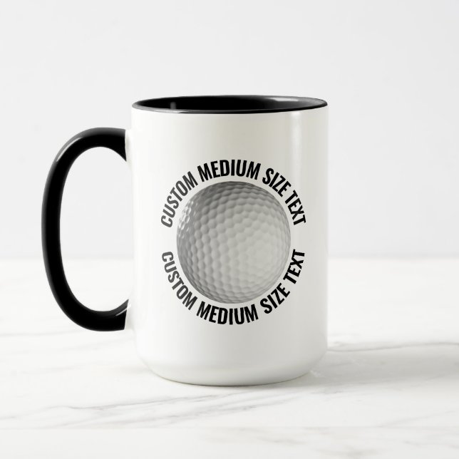 Medium Text BLACK Combo 15oz Custom Golf Mug (Left)