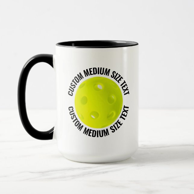 Medium Text BLACK Combo 15oz Custom Pickleball Mug (Left)