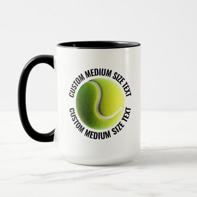 Medium Text BLACK Combo 15oz Custom Tennis Mug (Left)