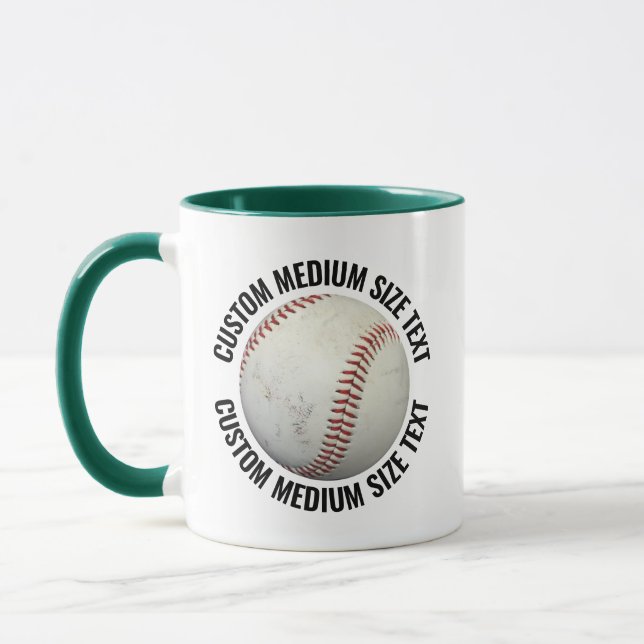 Medium Text HUNT. GREEN Combo 11oz Custom Baseball Mug (Left)