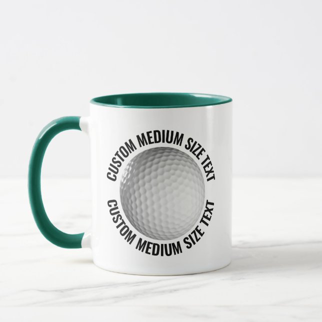 Medium Text HUNTER GREEN Combo 11oz Custom Golf Mug (Left)