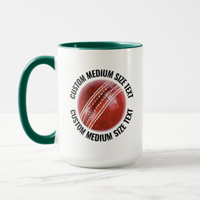 Medium Text HUNTER GREEN Combo 15oz Custom Cricket Mug (Left)